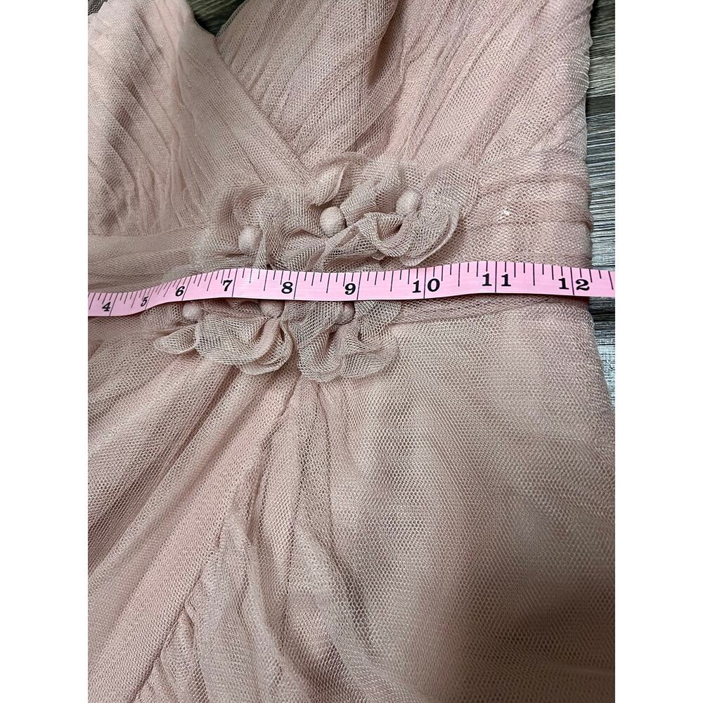 Alfred Angelo Blush Pink Tulle Rosette Halter Cocktail Dress Prom Formal Sz 0 - Picture 7 of 11